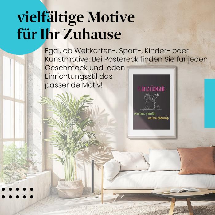 Stylisches Leinwandbild: Flirtationship - Mehr als Freundschaft, weniger als Beziehung.